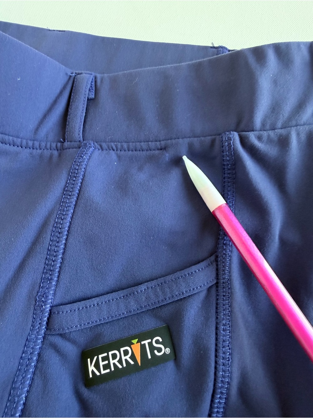 Kerrits GripTek Full Seat Riding Tights Leggings Blue Equestrian Pockets XS - Picture 13 of 13